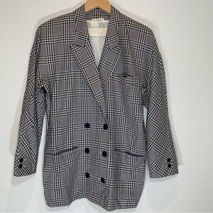 ESCADA BY MARGARETHA LEY Women's Monochrome Houndstooth Blazer vintage